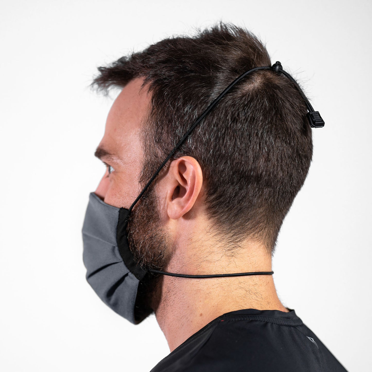 Mask R01 Gray - Adjustable model behind the head